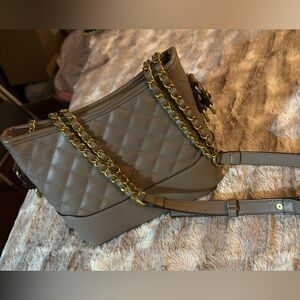 Elegant Quilted Brown Shoulder Bag